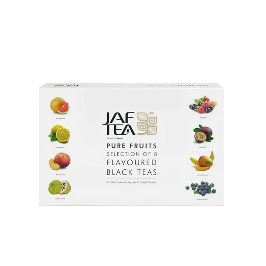 Caja con té negros frutales Pure fruits 80 bolsitas