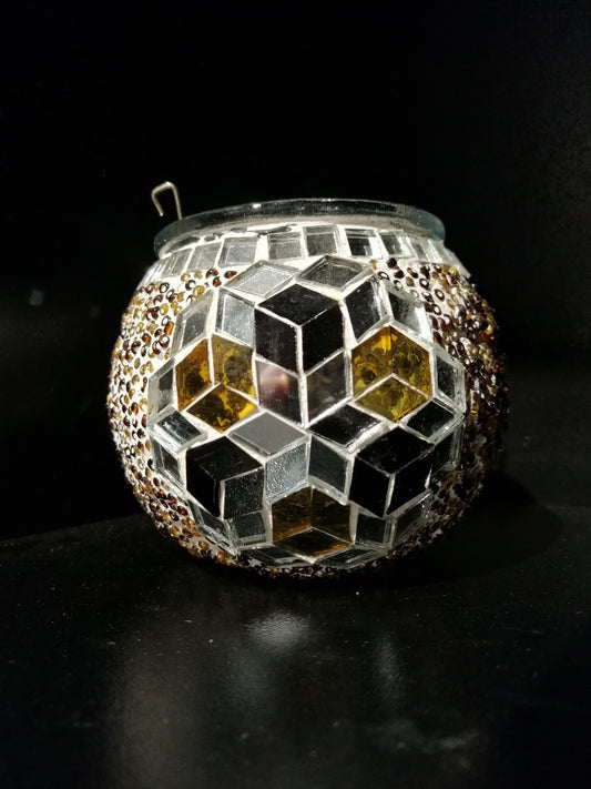 Portavelas diseño estrella amarilla