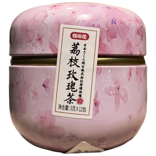 Lata Floral Té rojo, Leechi y Rosas