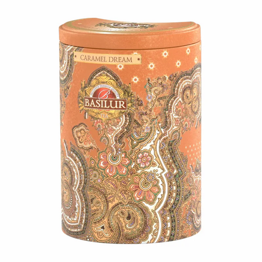 Lata con té negro y sabor Caramel Dream 100 gramos de té en hoja
