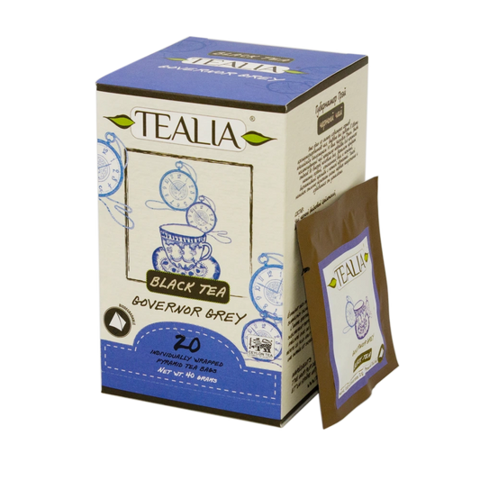 Pyramid Tea Bag Governon Grey de Té negro Earl Grey en 20 piramides individuales