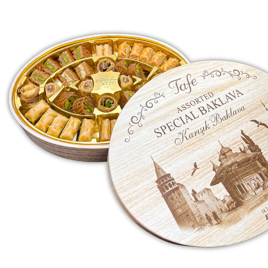 Caja de madera con baklava surtidos - Tafe