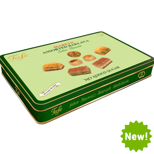 Lata con baklava surtidos sin azucar 400 gramos - Tafe