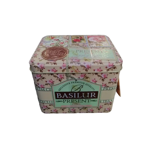 Té verde saborizado Present Pink lata 100 gramos de té en hoja
