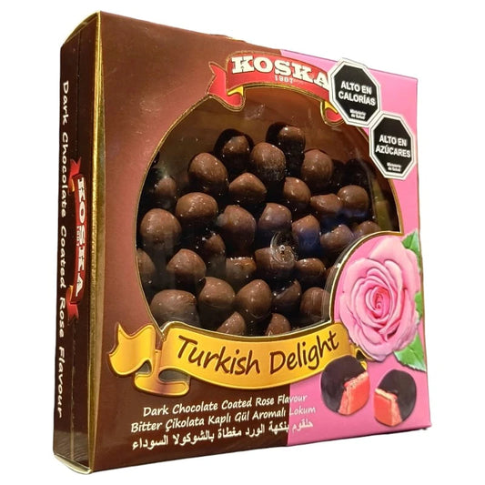 Delicias Turcas de rosas cubiertas en chocolate 220 gramos