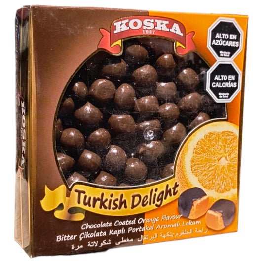 Delicias Turcas de naranja cubiertas en chocolate 220 gramos