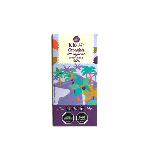 Barra chocolate ecuatoriano sin azúcar 56% cacao - Kkoh