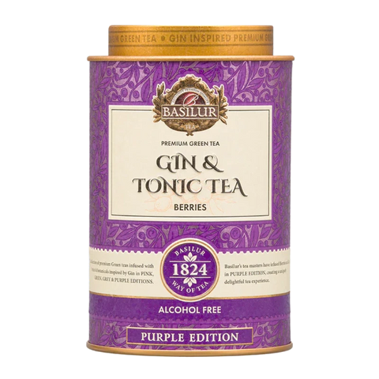 Té con sabor Gin Tonic Berries lata 25 pirámides - Basilur