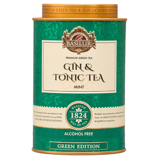 Té verde con sabor Gin Tonic Menta lata 25 pirámides - Basilur