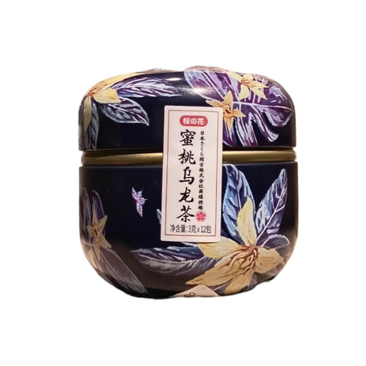 Lata Floral con té Oolong y Durazno 12 bolsas de pirámide