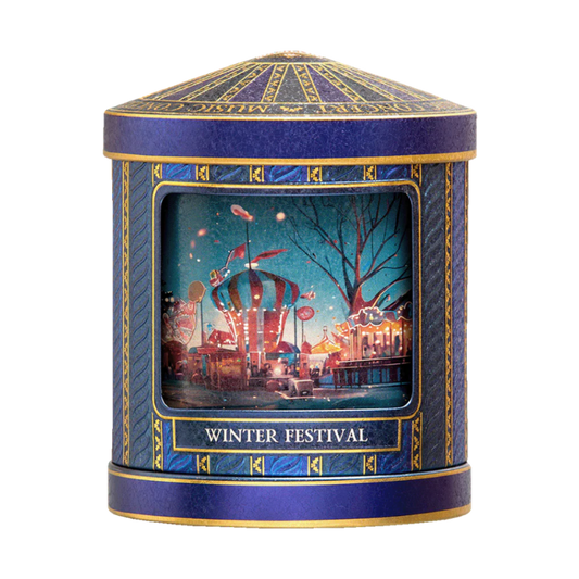 Lata musical con té negro y sabor Winter festival 75 gramos de té en hoja