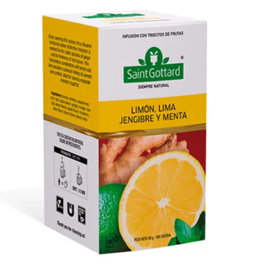 Infusión frutal Limón, lima, jengibre y menta 20 bolsitas
