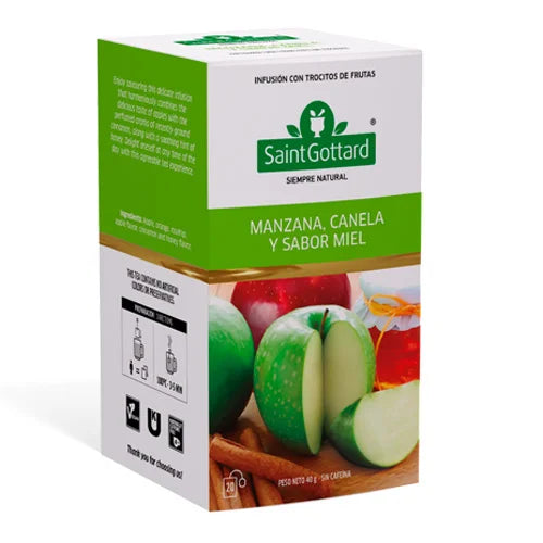 Infusion Manzana canela miel en bolsitas – Saint Gottard