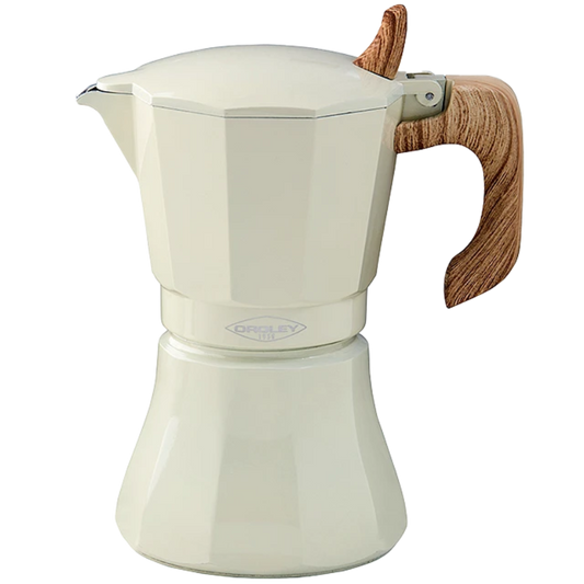 Cafetera italiana de Aluminio Petra Cream 9 tazas