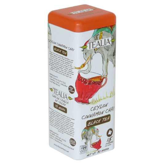 Lata té negro Ceylon Chai 15 pirámides – Tealia