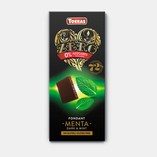 Barra chocolate 72% cacao con menta