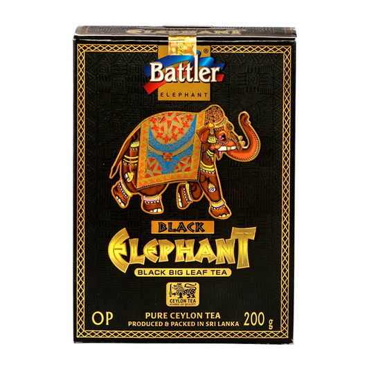 Caja de respuesto Black Elephant con 200 gramos de té negro OP en hoja