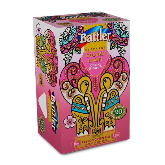 Golden Giant Cherry Blossom de té negro floral de 20 bolsitas