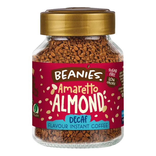 Café instantáneo Descafeinado Amaretto Almond 50 gramos en frasco