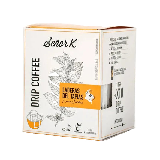 Drip de café Colombia Lavado Laderas del Tapias 10 Bolsas