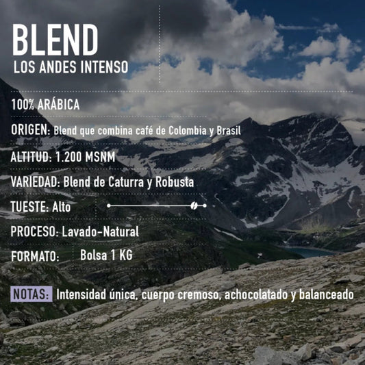 Café molido Blend Lavado - Natural Los Andes Intenso 100 gramos