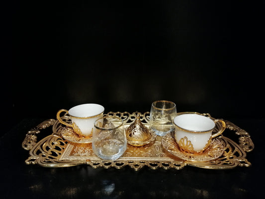 Juego 8 piezas para té y café turco Dorado