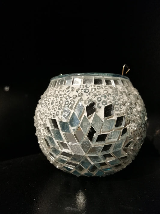 Portavelas diseño estrella blanca