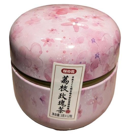 Lata Floral Té rojo, Leechi y Rosas