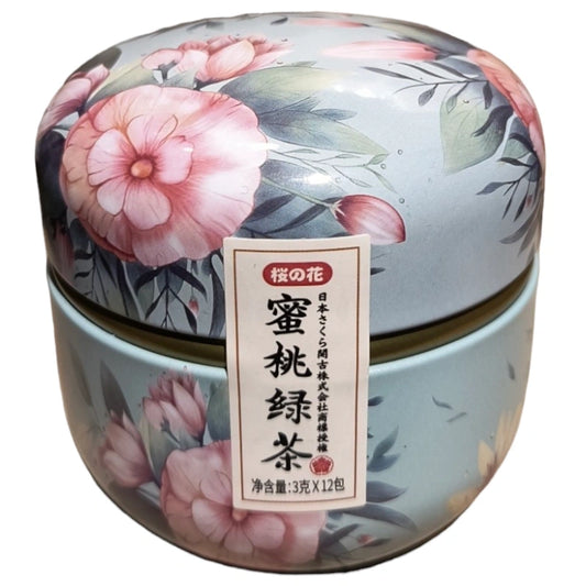 Lata Floral Té verde Durazno