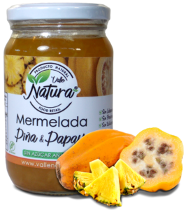 Mermelada Piña y Papaya sin azucar - Valle natura