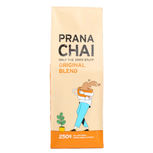 Doypack con té negro chai Prana Chai Original Blend 250 gramos de té en hoja