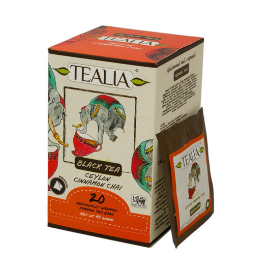 Pyramid Tea Bag Ceylon Cinnamon Chai de Té negro Earl Grey en 20 piramides individuales