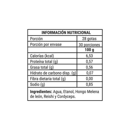 Concentrado Triple Complex: Melena de León, Reishi y Cordyceps 30ml - NewPharma