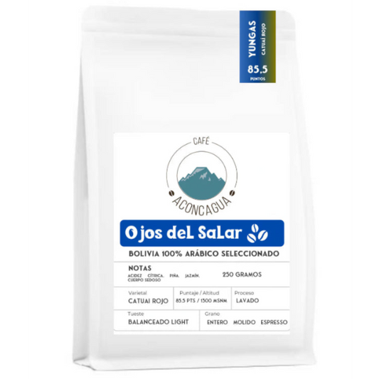 Café molido Bolivia Lavado Ojos del salar 250 gramos