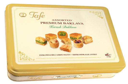Lata con baklava surtidos 600 gramos - Tafe