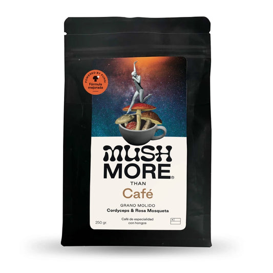 Café molido con hongo Cordyceps y Rosa Mosqueta