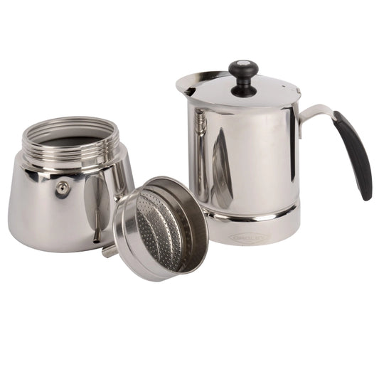 Cafetera italiana Arges acero inoxidable 6 tazas - Oroley
