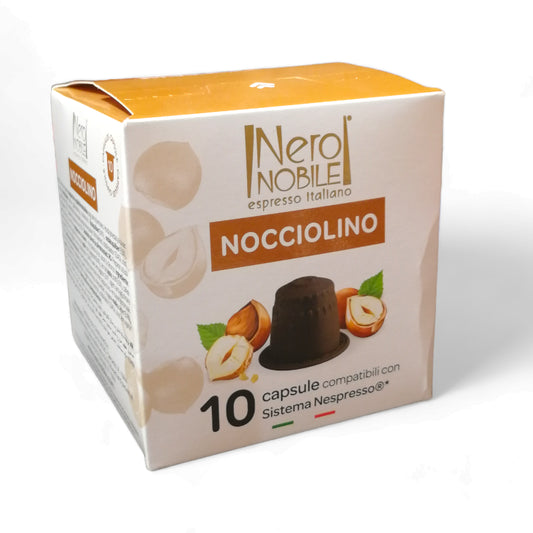 Cápsula café con avellana Nocciolino – Nero Nobile