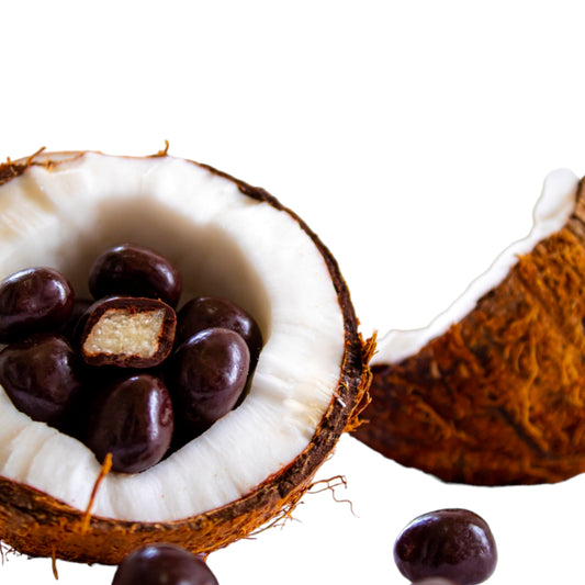 Delicia turca de coco bañada en chocolate