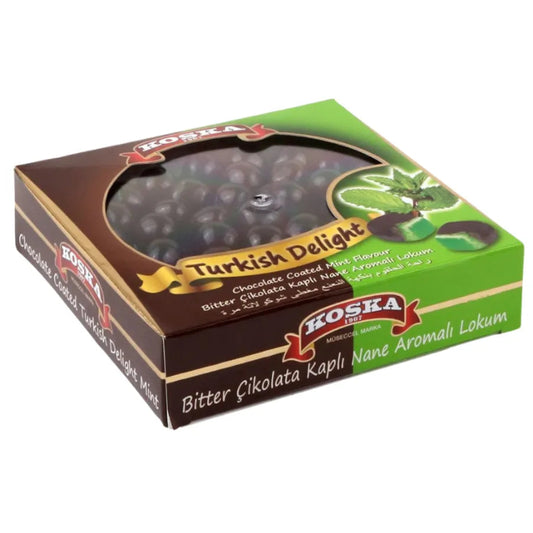 Delicias Turcas de menta cubiertas en chocolate 220 gramos
