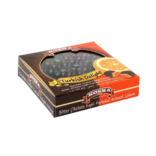 Delicias Turcas de naranja cubiertas en chocolate 220 gramos