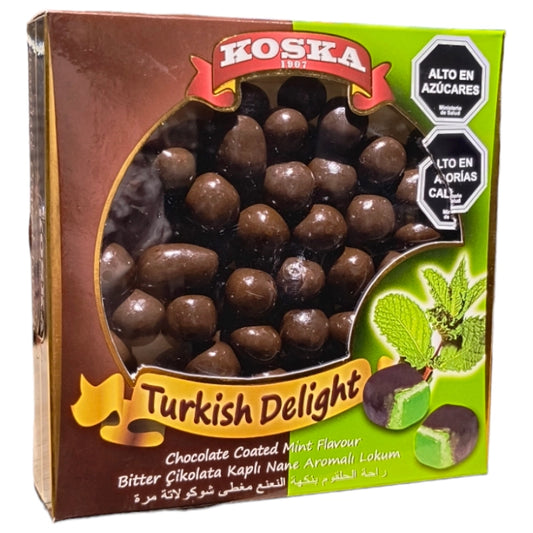 Delicias Turcas de menta cubiertas en chocolate 220 gramos