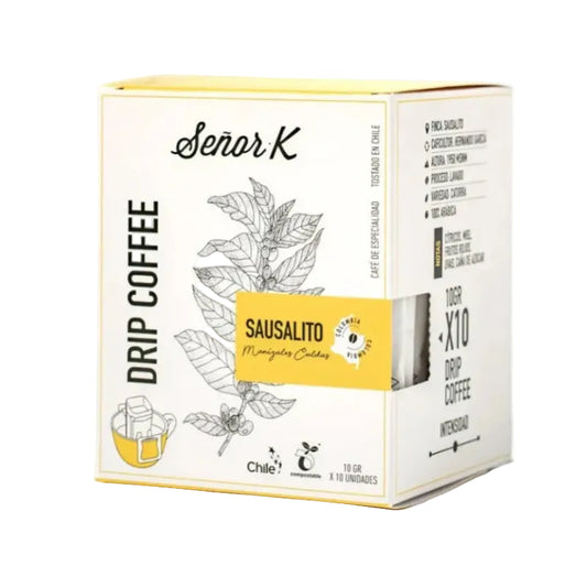 Drip de café Colombia Lavado Sausalito 10 Bolsas
