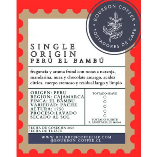 Café de grano Perú Lavado El bambú 250 gramos