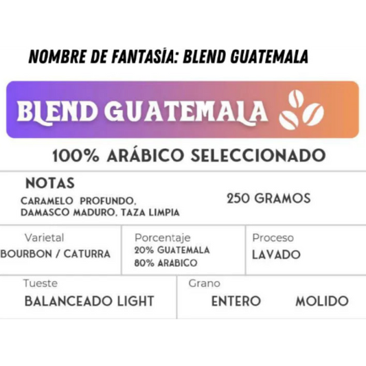 Café en grano Blend Bolivia Guatemala Lavado Blend Guatemala 250 gramos