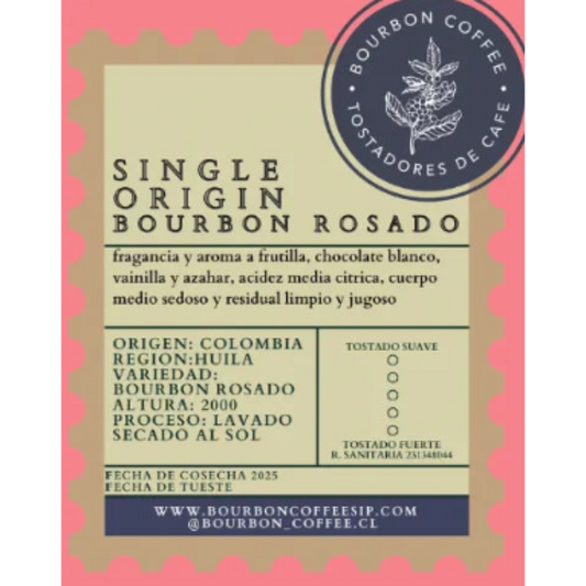 Café en grano Colombia Lavado Bourbon Rosado 250 gramos