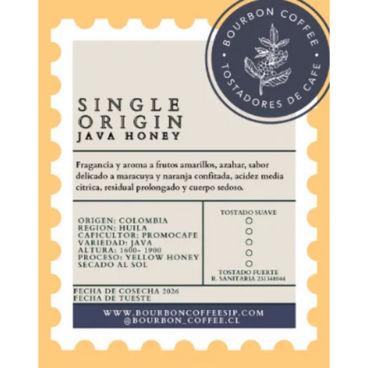 Café molido Colombia Yellow Honey Java honey 250 gramos