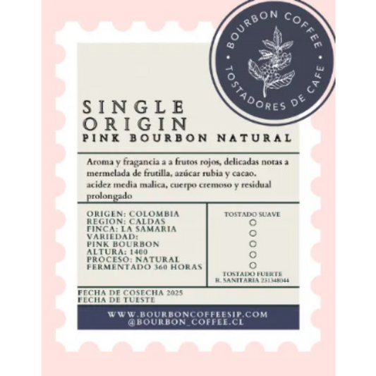 Café molido Colombia Natural Pink Bourbon 250 gramos