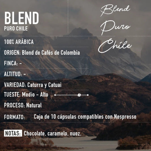 Café en grano Blend Colombia Lavado Puro Chile 250 gramos
