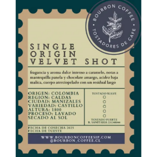 Café molido Colombia Lavado Velvet Shot 250 gramos